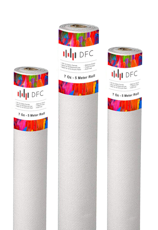 Professional Artist Primed Canvas Roll (12" x 5 Mtr) (White)